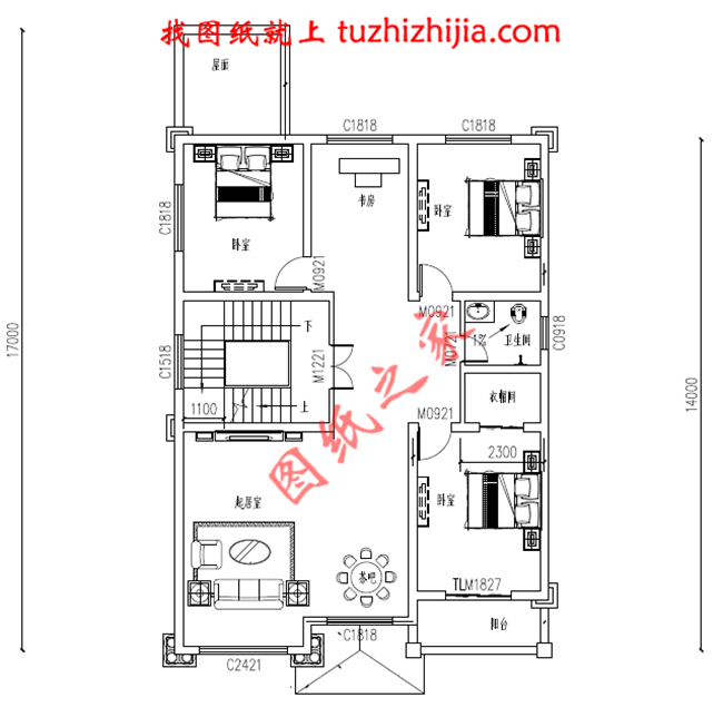 最新設(shè)計(jì)的三層農(nóng)村別墅圖紙，帶車庫(kù)，帶露臺(tái)，占地150平米左右