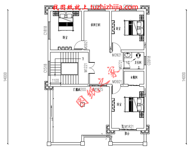最新設(shè)計(jì)的三層農(nóng)村別墅圖紙，帶車庫(kù)，帶露臺(tái)，占地150平米左右