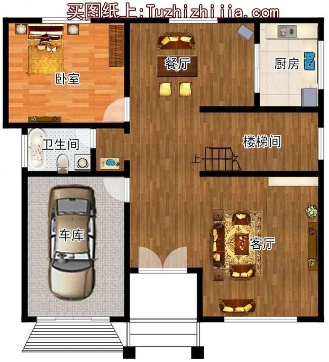 復(fù)式三層帶車庫(kù)簡(jiǎn)歐小別墅設(shè)計(jì)圖，農(nóng)村三層房屋設(shè)計(jì)圖