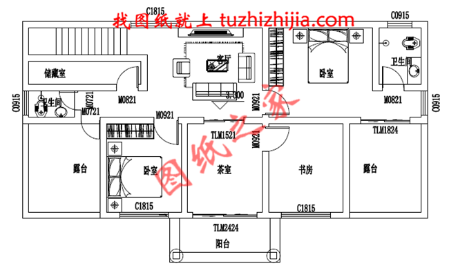 經(jīng)典二層農(nóng)村自建房屋別墅設(shè)計圖紙，占地110平米左右