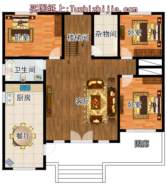 160平方米歐式一層半別墅施工設(shè)計圖紙13X13米