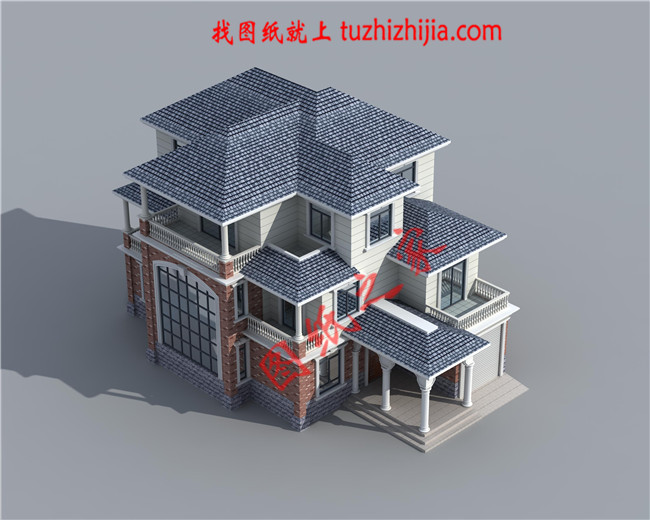 帶車庫(kù)三層農(nóng)村小別墅設(shè)計(jì)圖，最新的設(shè)計(jì)，款式新穎