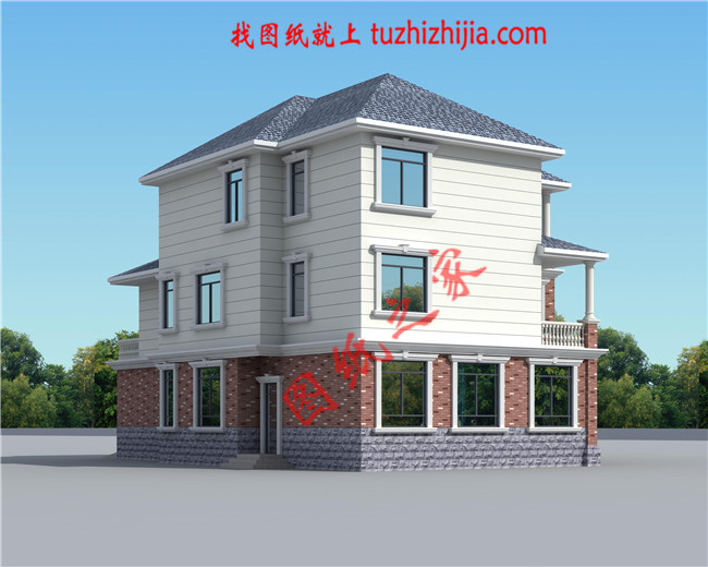 帶車庫(kù)三層農(nóng)村小別墅設(shè)計(jì)圖，最新的設(shè)計(jì)，款式新穎