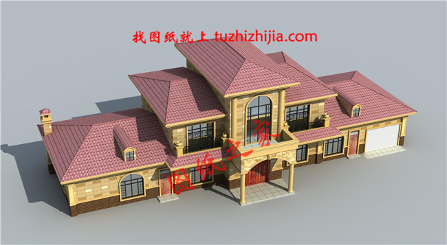 五星級(jí)土豪二層半小別墅，占地240平米，外觀大氣豪放