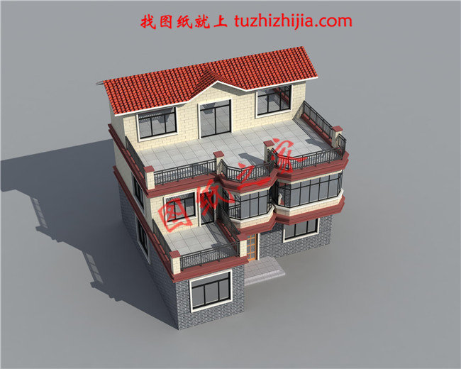 新農(nóng)村三層自建房屋設(shè)計圖，占地120平米，工藝簡單