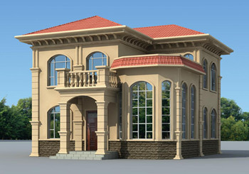 經(jīng)濟實用型二層農(nóng)村小別墅設計圖，造價25萬內(nèi)，外觀看起來時尚