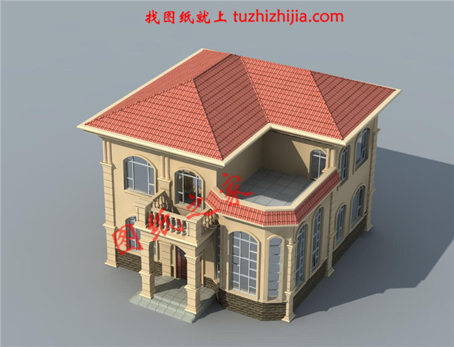 經(jīng)濟實用型二層農(nóng)村小別墅設計圖，造價25萬內(nèi)，外觀看起來時尚