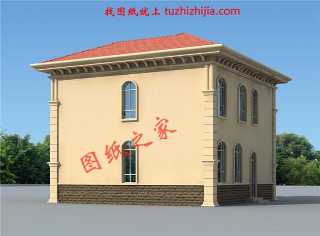 經(jīng)濟實用型二層農(nóng)村小別墅設計圖，造價25萬內(nèi)，外觀看起來時尚