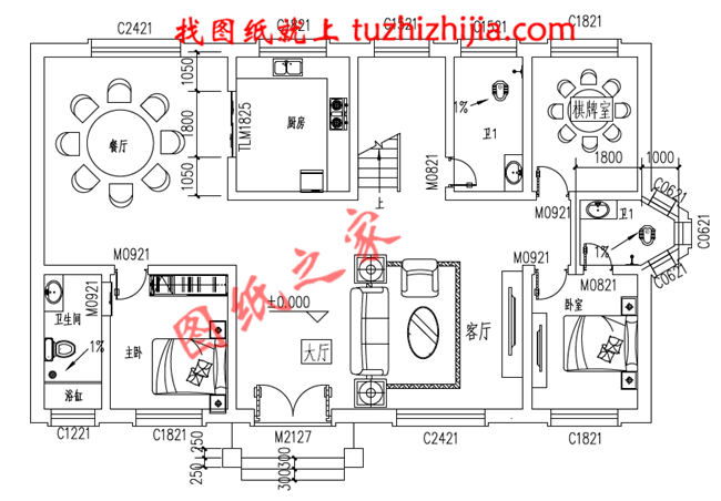 簡約大氣170平米二層別墅設(shè)計圖，戶型布局經(jīng)典、實用，二樓空間利用率高，布局巧妙