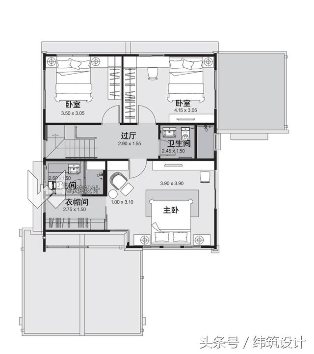 占地僅100平現(xiàn)代二層小別墅圖，地雖小，布局卻很合理