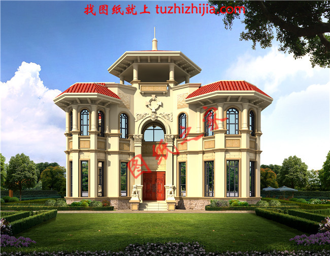 最新二層小別墅圖紙，別墅設(shè)計圖紙，占地160平米，客廳中空