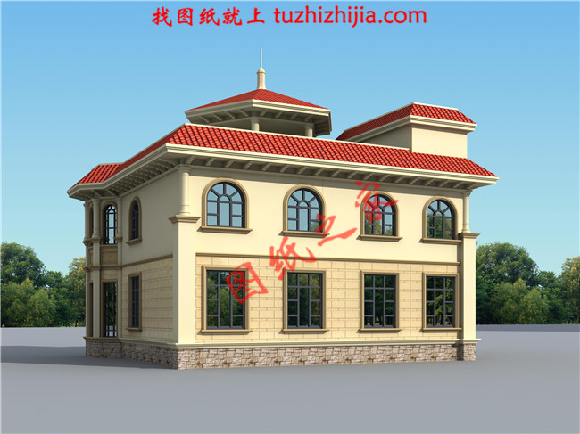 最新二層小別墅圖紙，別墅設(shè)計圖紙，占地160平米，客廳中空