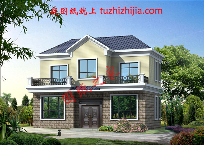 經(jīng)濟(jì)實(shí)用新農(nóng)村二層房屋設(shè)計(jì)圖紙，占地80平米，造價(jià)15萬左右