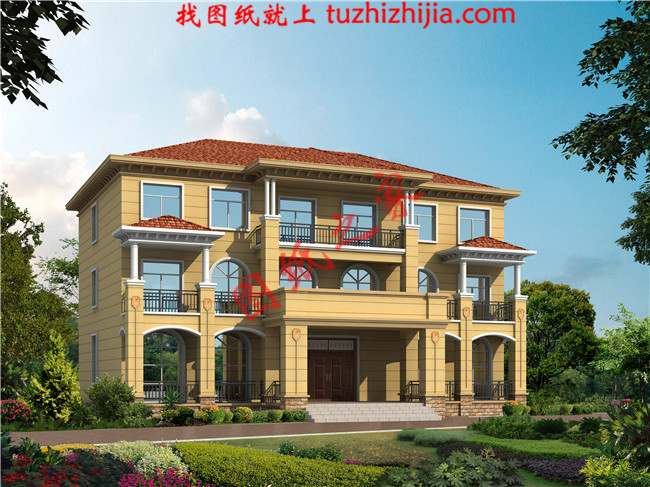 大氣、簡(jiǎn)約三層雙拼別墅設(shè)計(jì)圖，適合和父母同住，既相互關(guān)照又相互獨(dú)立