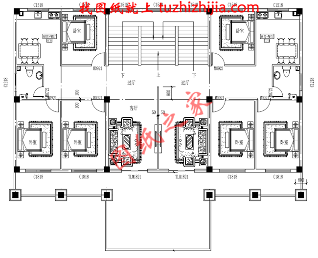 大氣、簡(jiǎn)約三層雙拼別墅設(shè)計(jì)圖，適合和父母同住，既相互關(guān)照又相互獨(dú)立