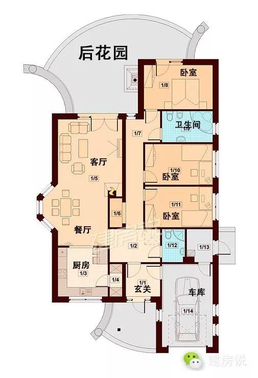 2套美式一層別墅圖，顏值高，人見人愛