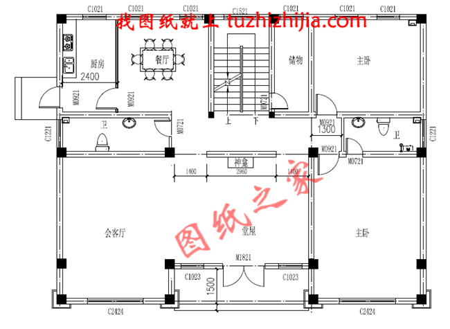 三層新農(nóng)村別墅設計圖片及全套圖紙，外形對稱，帶露臺，這個戶型宅基地大小適中