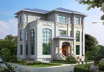 高端三層別墅設(shè)計(jì)圖紙，客廳中空，帶地下室，設(shè)置多個(gè)套間