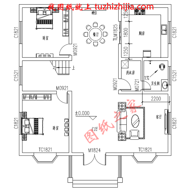 舒適大方三層房屋設(shè)計(jì)圖紙及圖片，占地150平米，布局合理，臥室多