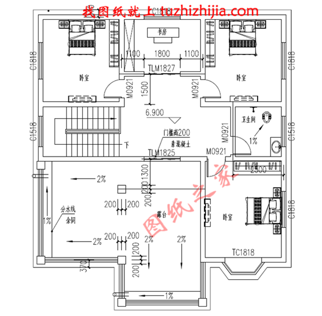 舒適大方三層房屋設(shè)計(jì)圖紙及圖片，占地150平米，布局合理，臥室多
