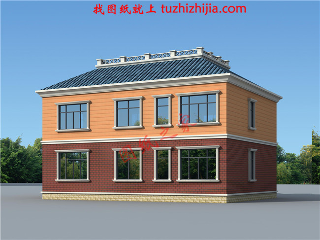 適合農(nóng)村建造的二層房屋設(shè)計(jì)圖紙及效果圖，帶悶頂層，占地150平米左右