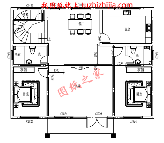 適合農(nóng)村建造的二層房屋設(shè)計(jì)圖紙及效果圖，帶悶頂層，占地150平米左右