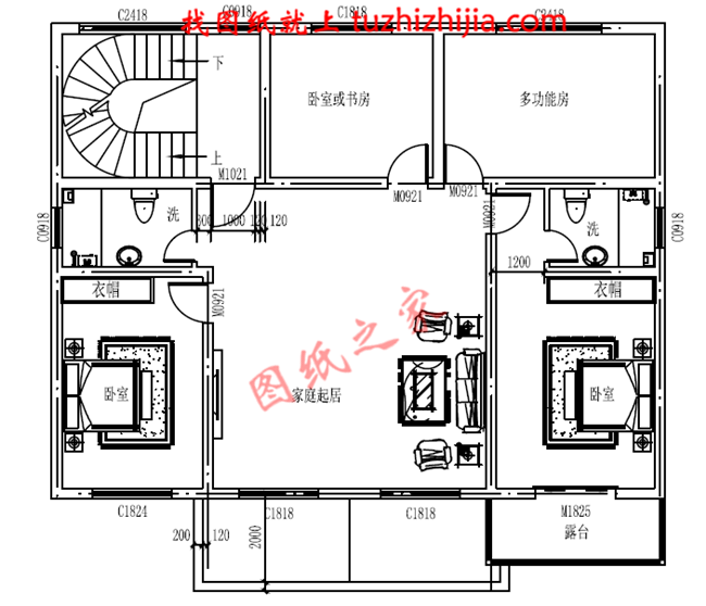 適合農(nóng)村建造的二層房屋設(shè)計(jì)圖紙及效果圖，帶悶頂層，占地150平米左右