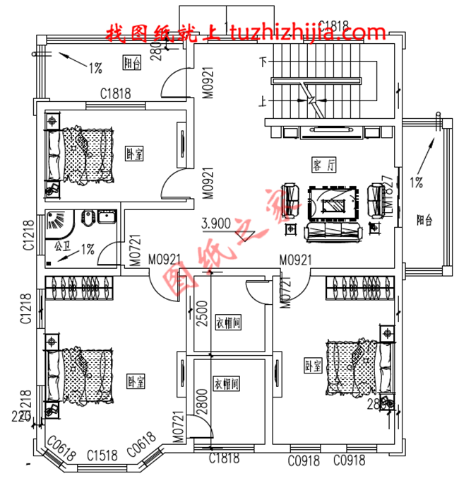 帶地下室新農(nóng)村三層房屋圖紙，高大上的外觀，內(nèi)部布局合理，經(jīng)典的造型