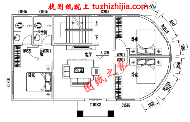 小戶型三層別墅房屋設計圖紙，占地80多平米，麻雀雖小五臟俱全，布局合理，造價20萬左右