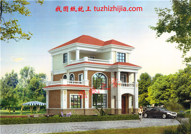 經(jīng)典三層農(nóng)村房屋設(shè)計(jì)圖紙，占地100平米左右，外觀典雅精致，內(nèi)在寬敞舒適