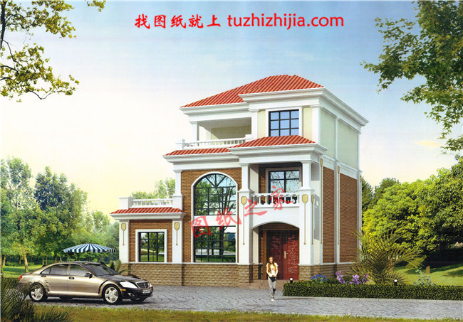 經(jīng)典三層農(nóng)村房屋設(shè)計(jì)圖紙，占地100平米左右，外觀典雅精致，內(nèi)在寬敞舒適