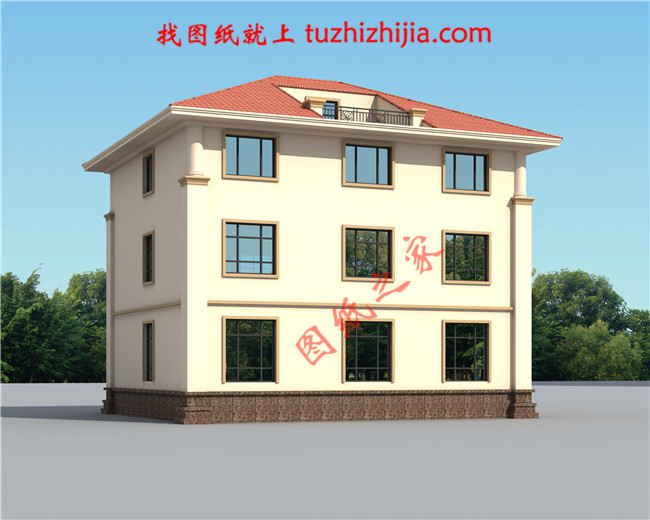 三層自建別墅設(shè)計圖紙，復(fù)式結(jié)構(gòu)客廳中空極大的增加了客廳的開闊度