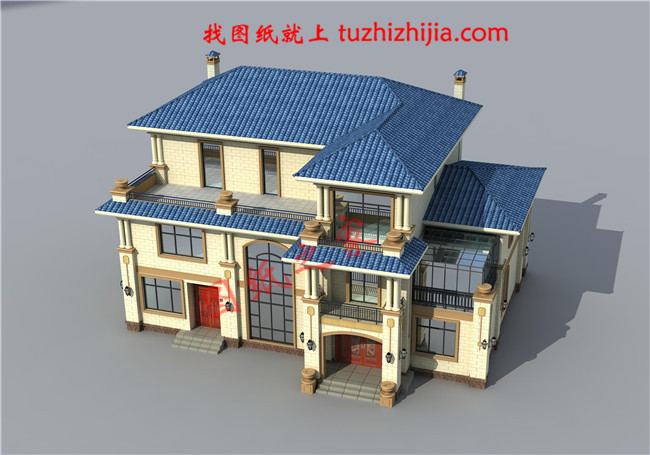 歐式三層別墅設(shè)計(jì)圖紙，本套圖紙為設(shè)計(jì)師新設(shè)計(jì)的作品，包含兩個(gè)相互獨(dú)立的兩個(gè)大小不同的戶型，可以與父母同住