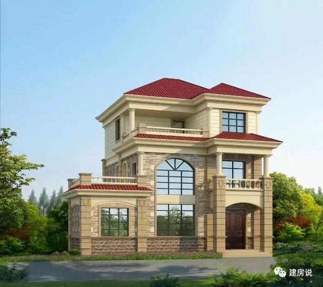 12x9米農(nóng)村三層別墅（附設(shè)計(jì)圖+效果圖），外觀美極了