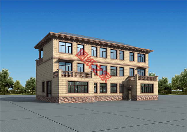 氣派的三層雙拼別墅圖，沒個百八十萬的不敢建