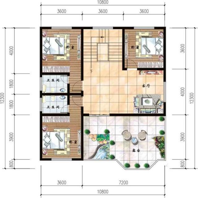 11乘12米帶神位的三層自建房方案，看完保證心動