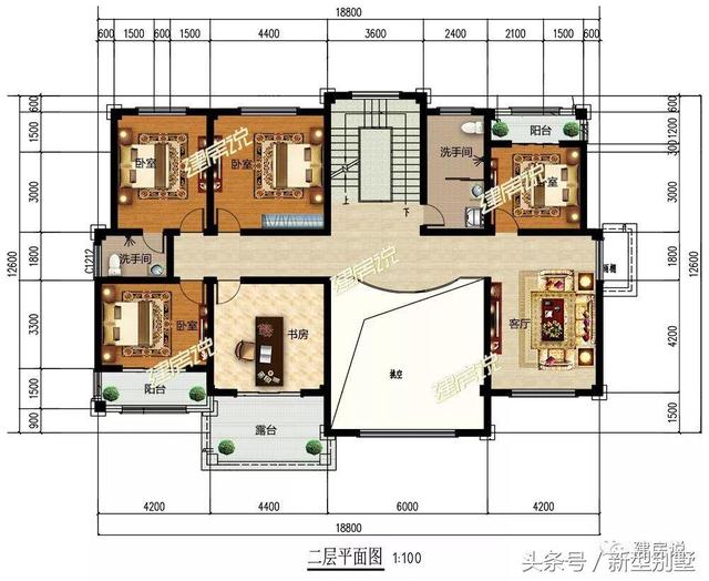 帶堂屋高端三層別墅圖，我有宅基地肯定建這套