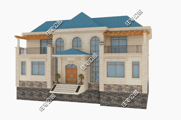 帶地下室挑空客廳二層別墅設(shè)計(jì)圖，真是漂亮極了