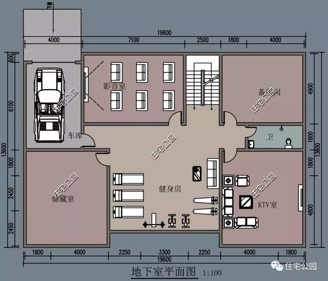 帶地下室挑空客廳二層別墅設(shè)計(jì)圖，真是漂亮極了