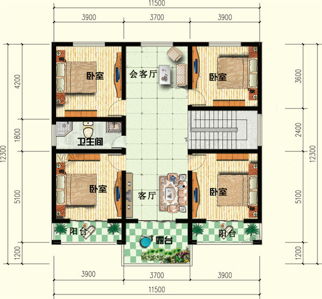 11乘12米經(jīng)典二層農(nóng)村自建房屋方案，看了都點(diǎn)贊