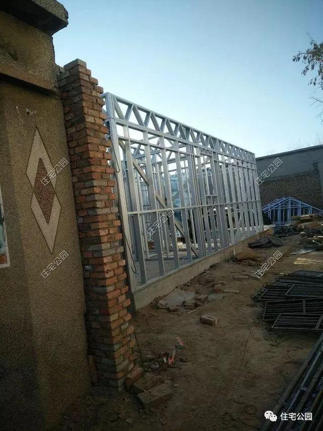 實拍一層輕鋼結構施工過程，附平面戶型圖