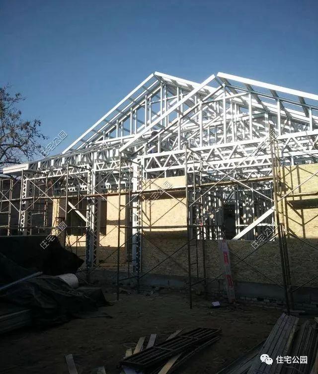 實拍一層輕鋼結構施工過程，附平面戶型圖