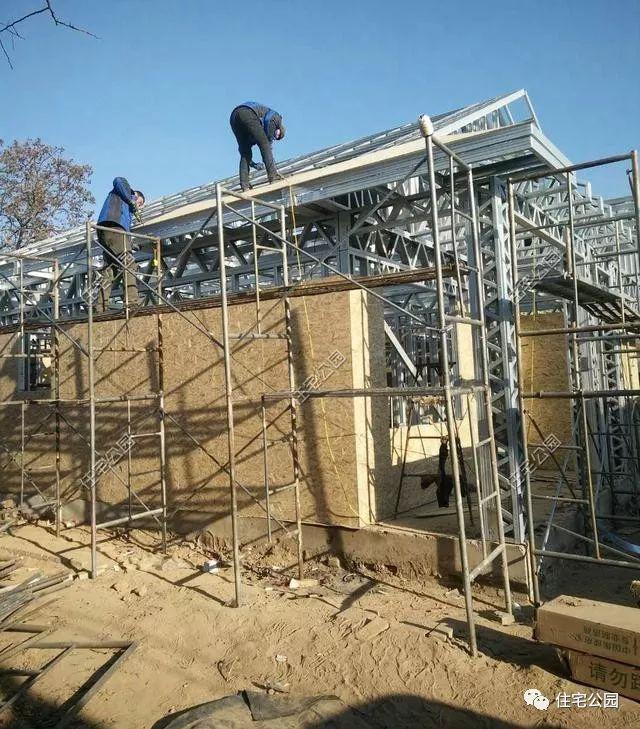 實拍一層輕鋼結構施工過程，附平面戶型圖