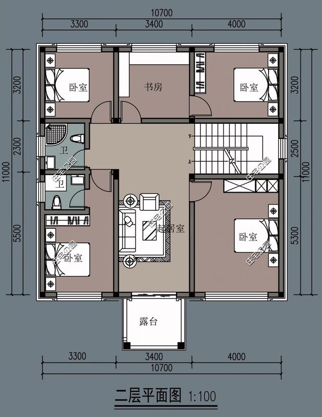 開間10米的三層別墅設計方案圖，外觀超美感