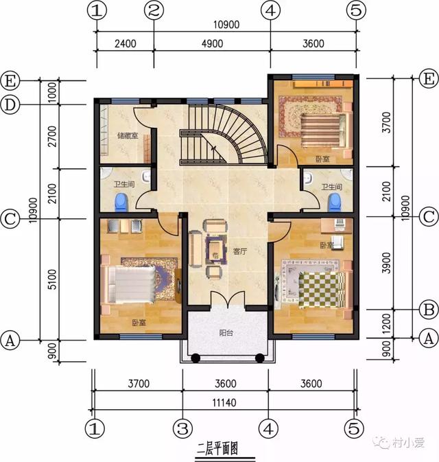 11x10米農(nóng)村三層自建樓房設(shè)計(jì)圖，30萬(wàn)內(nèi)搞定
