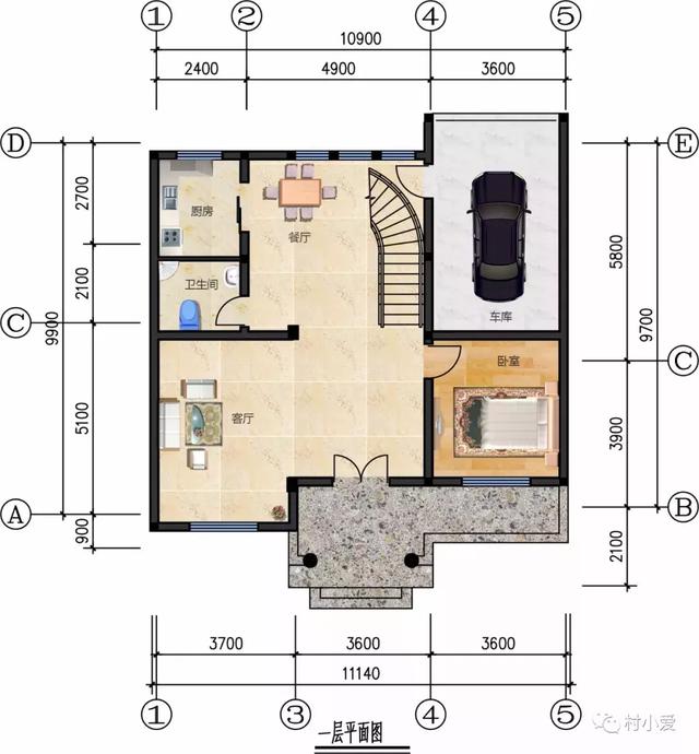 11x10米農(nóng)村三層自建樓房設(shè)計(jì)圖，30萬(wàn)內(nèi)搞定