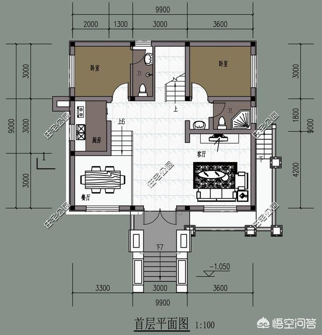 10米*9米農(nóng)村自建房，2層美式風(fēng)格別墅圖怎么設(shè)計？
