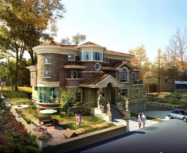 城堡式別墅設(shè)計(jì)方案，帶地下室、泳池，土豪才能建的起