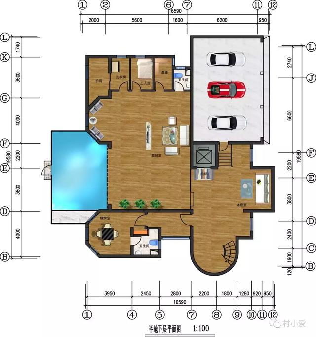 城堡式別墅設(shè)計(jì)方案，帶地下室、泳池，土豪才能建的起