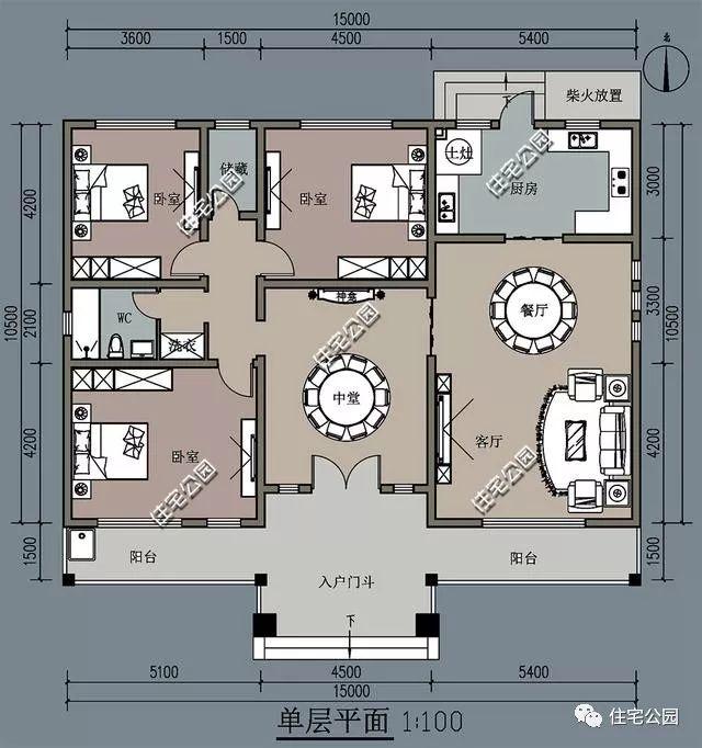 15萬(wàn)自建農(nóng)村一層別墅，附戶型方案圖，實(shí)用又好看